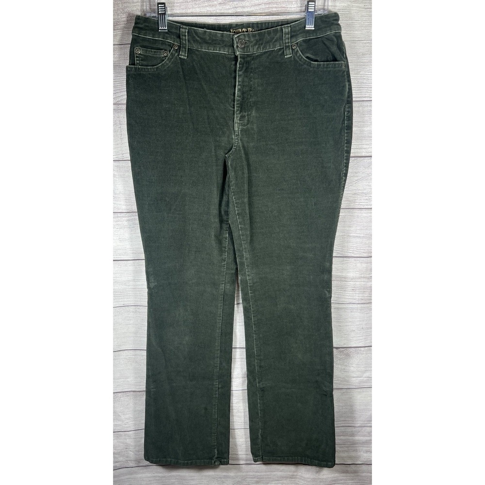 St Johns Bay Secretly Corduroy Pants Womens 10 Brown Boot Cut Stretch
